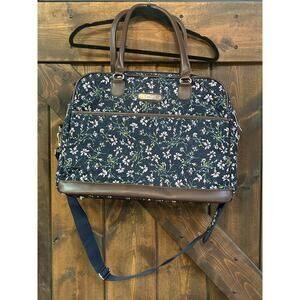 Chaps Floral Nylon Navy Travel Laptop Shoulder Bag Business Organizer Luggage